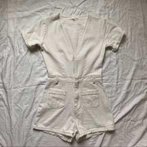 white denim romper